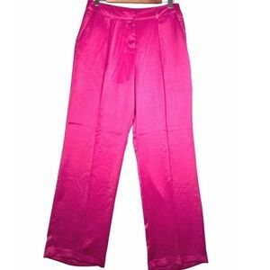 Rachel Zoe Satin Hot Pink barbie core Straight leg Trousers sz 6